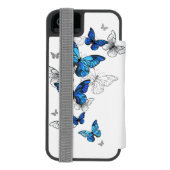 Blue Flying Butterflies Morpho Incipio iPhone Portemonnee Hoesje (Agenda Achterkant)