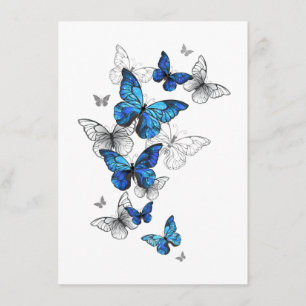 Blue Flying Butterflies Morpho Informatiekaartje