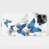 Blue Flying Butterflies Morpho iPhone Hoesje (Achterkant horizontaal)