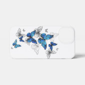 Blue Flying Butterflies Morpho iPhone Hoesje (Achterkant horizontaal)