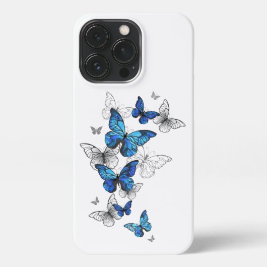 Blue Flying Butterflies Morpho iPhone Hoesje (Achterkant)