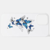 Blue Flying Butterflies Morpho iPhone Hoesje (Achterkant horizontaal)