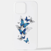 Blue Flying Butterflies Morpho iPhone Hoesje (Achterkant)