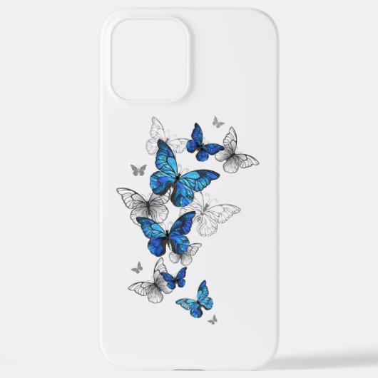 Blue Flying Butterflies Morpho iPhone Hoesje (Achterkant)