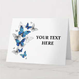 Blue Flying Butterflies Morpho Kaart