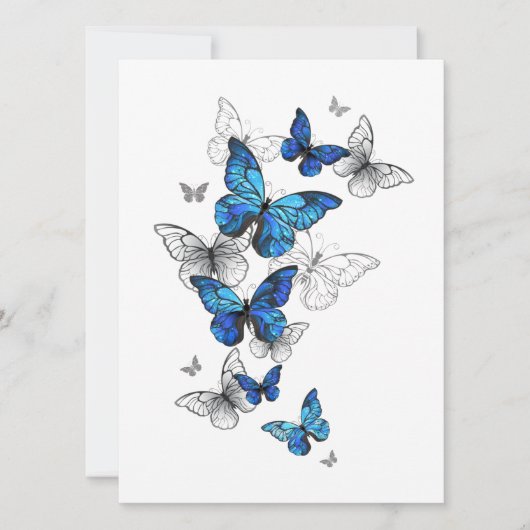 Blue Flying Butterflies Morpho Kaart (Voorkant)