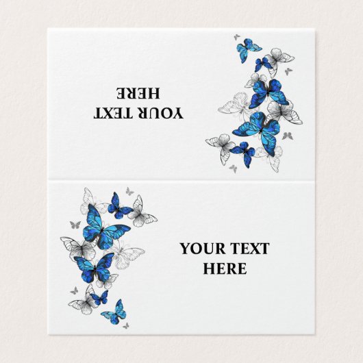 Blue Flying Butterflies Morpho Kaart (Buitenkant ongevouwen)