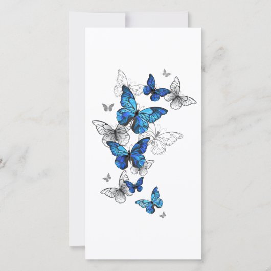 Blue Flying Butterflies Morpho Kaart (Voorkant)