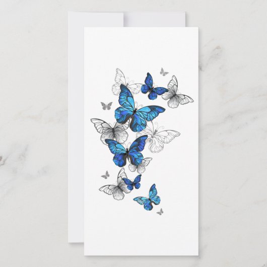 Blue Flying Butterflies Morpho Kaart (Voorkant)