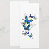 Blue Flying Butterflies Morpho Kaart (Voorkant / Achterkant)