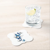 Blue Flying Butterflies Morpho Kartonnen Onderzetters (Insitu)