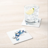 Blue Flying Butterflies Morpho Kartonnen Onderzetters (Insitu)