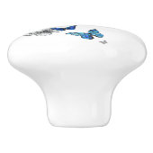 Blue Flying Butterflies Morpho Keramische Knop (Zijkant)