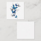 Blue Flying Butterflies Morpho Klantenkaartje (Voorkant / Achterkant)