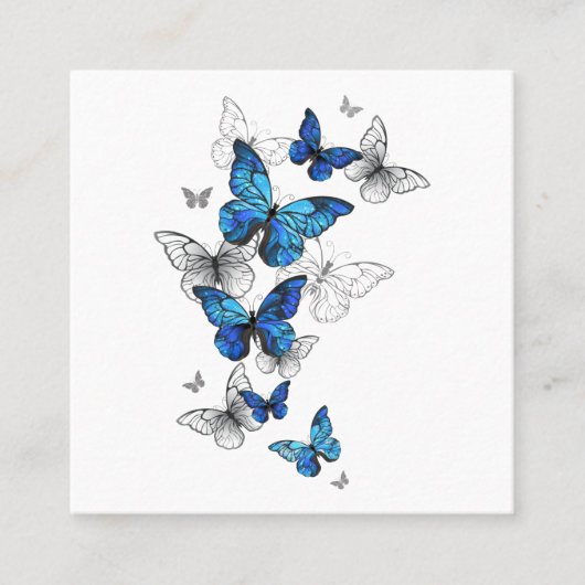 Blue Flying Butterflies Morpho Klantenkaartje (Voorkant)