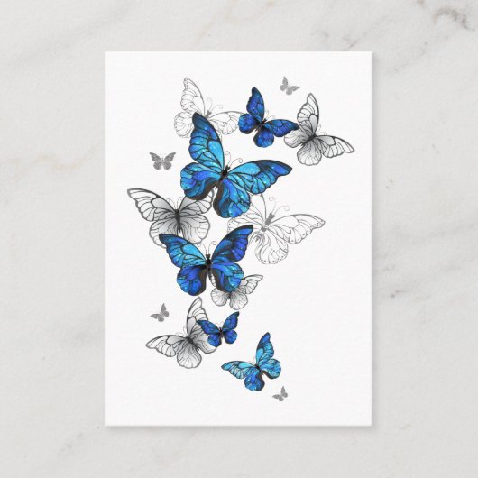Blue Flying Butterflies Morpho Klantenkaartje (Voorkant)
