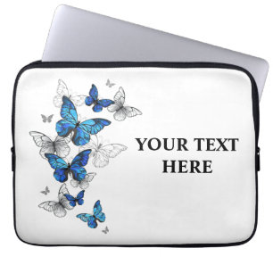 Blue Flying Butterflies Morpho Laptop Sleeve