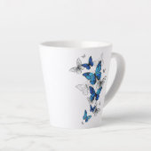 Blue Flying Butterflies Morpho Latte Mok (Rechterhoek)