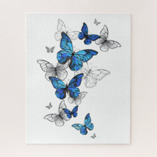 Blue Flying Butterflies Morpho Legpuzzel