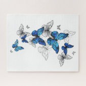 Blue Flying Butterflies Morpho Legpuzzel (Horizontaal)