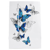 Blue Flying Butterflies Morpho Medium Cadeauzakje (Achterkant)