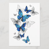 Blue Flying Butterflies Morpho Menu (Voorkant)