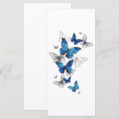Blue Flying Butterflies Morpho Menu (Voorkant / Achterkant)
