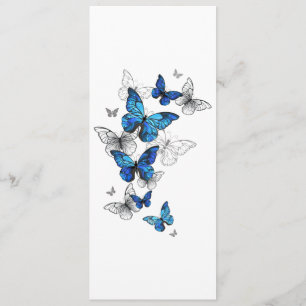 Blue Flying Butterflies Morpho Menu
