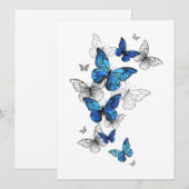 Blue Flying Butterflies Morpho Menu (Voorkant / Achterkant)