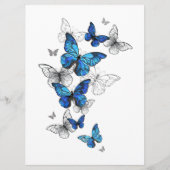 Blue Flying Butterflies Morpho Menu (Voorkant)