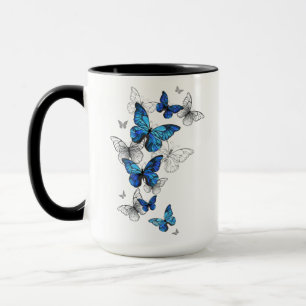 Blue Flying Butterflies Morpho Mok