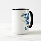 Blue Flying Butterflies Morpho Mok (Voorkant rechts)