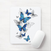 Blue Flying Butterflies Morpho Muismat (Met muis)