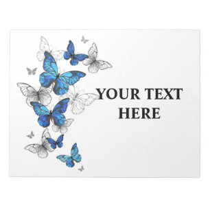 Blue Flying Butterflies Morpho Notitieblok