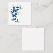 Blue Flying Butterflies Morpho Notitiekaartje (Voorkant / Achterkant)