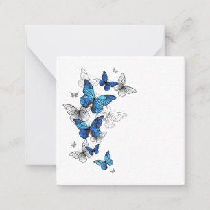 Blue Flying Butterflies Morpho Notitiekaartje