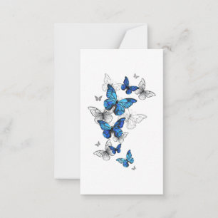 Blue Flying Butterflies Morpho Notitiekaartje