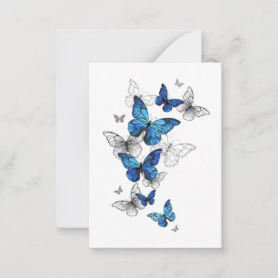 Blue Flying Butterflies Morpho Notitiekaartje