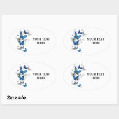 Blue Flying Butterflies Morpho Ovale Sticker (Vel)