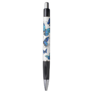 Blue Flying Butterflies Morpho Pen