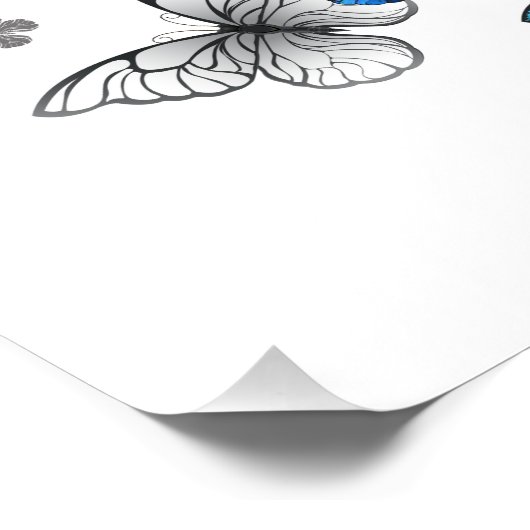 Blue Flying Butterflies Morpho Perfect Poster (Hoek)