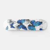 Blue Flying Butterflies Morpho Persoonlijk Skateboard (Horizontaal)