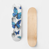 Blue Flying Butterflies Morpho Persoonlijk Skateboard (Voorkant)