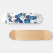Blue Flying Butterflies Morpho Persoonlijk Skateboard (Horizontaal)