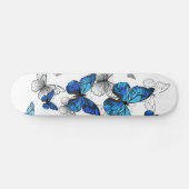 Blue Flying Butterflies Morpho Persoonlijk Skateboard (Horizontaal)