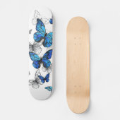 Blue Flying Butterflies Morpho Persoonlijk Skateboard (Voorkant)