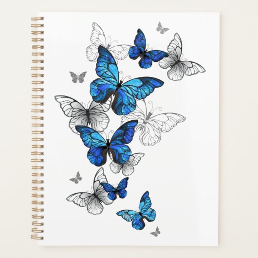 Blue Flying Butterflies Morpho Planner (Voorkant)