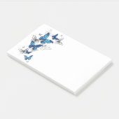 Blue Flying Butterflies Morpho Post-it® Notes (Schuin)