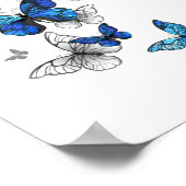 Blue Flying Butterflies Morpho Poster (Hoek)