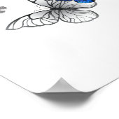 Blue Flying Butterflies Morpho Poster (Hoek)